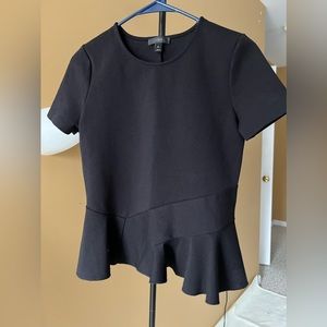 Asymmetric short sleeve blouse; like new